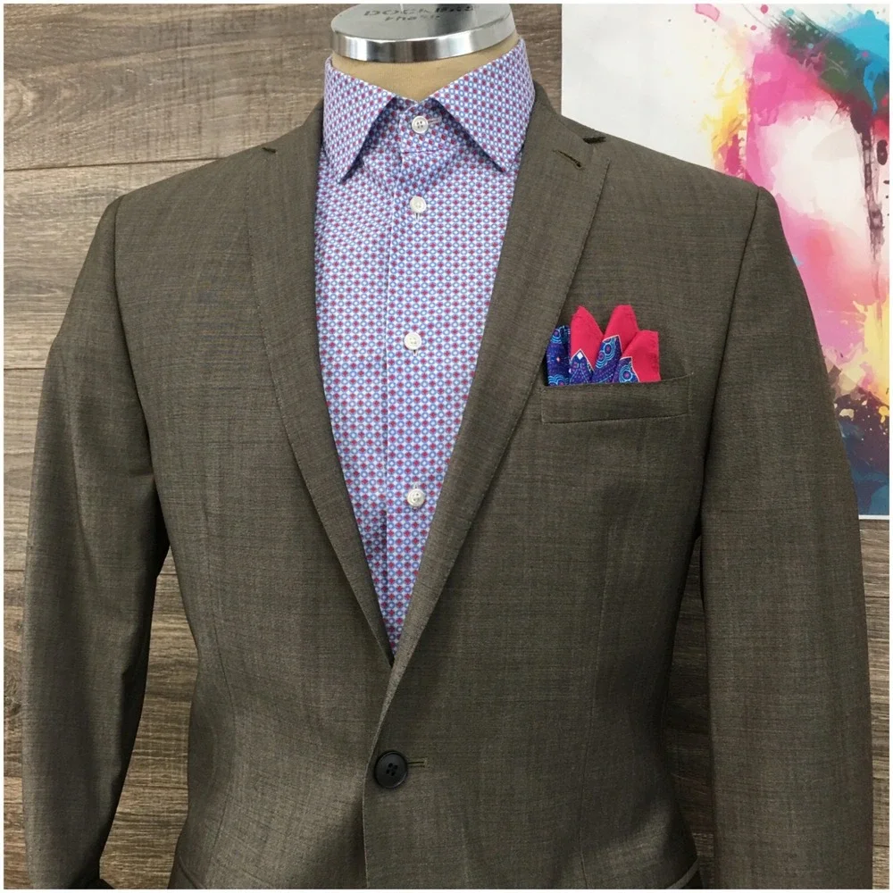 Ben‎ Sherman Mens Blazer Sport Coat Casual Jacket Size 40L Two Button Wool Suits